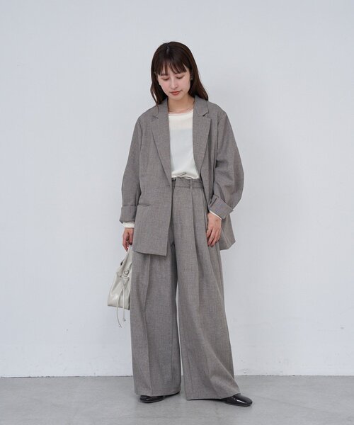 Kastane(カスタネ)の「【一部店舗限定/セットアップ対応/2サイズ展開/低身長サイズ】B ウエストリボンイージースラックス(スラックス・レディース・ブラック/ベージュ・1/0)」の8枚目の写真