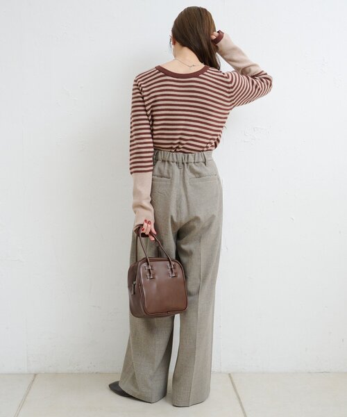 Kastane(カスタネ)の「【一部店舗限定/セットアップ対応/2サイズ展開/低身長サイズ】B ウエストリボンイージースラックス(スラックス・レディース・ブラック/ベージュ・1/0)」の16枚目の写真