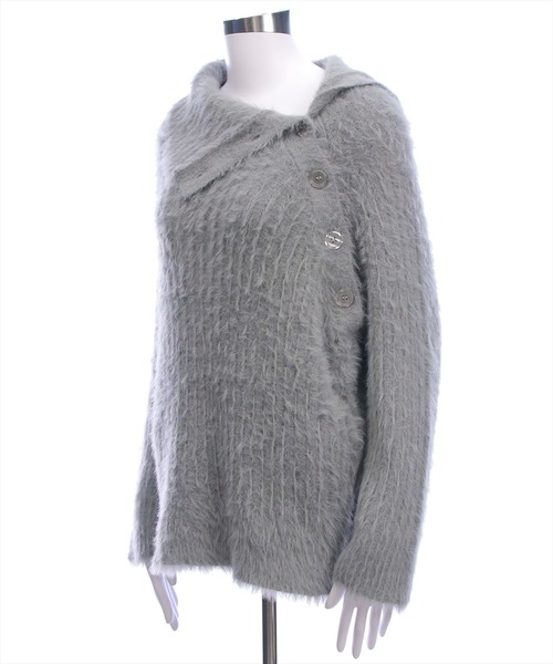 CLEAR BASIC（クリアベーシック）の「サイドボタンフェザーニットチュニック［大人 カジュアル 着回し力抜群］≪AW新作≫（チュニック・レディース・アイボリー/ブラック/グレー・F）」の11枚目の写真