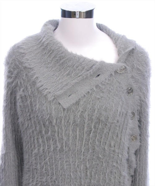 CLEAR BASIC（クリアベーシック）の「サイドボタンフェザーニットチュニック［大人 カジュアル 着回し力抜群］≪AW新作≫（チュニック・レディース・アイボリー/ブラック/グレー・F）」の15枚目の写真