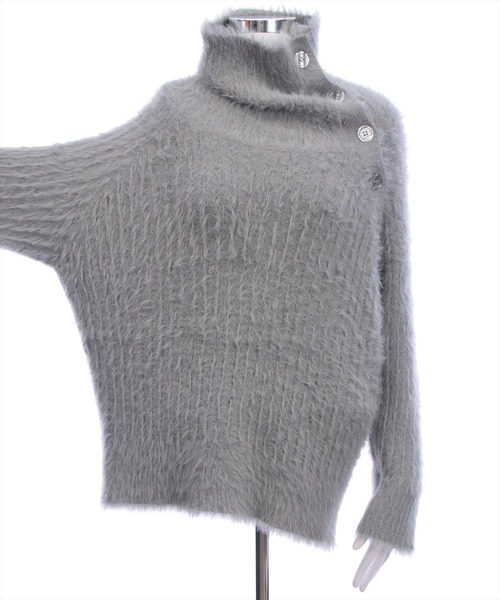 CLEAR BASIC（クリアベーシック）の「サイドボタンフェザーニットチュニック［大人 カジュアル 着回し力抜群］≪AW新作≫（チュニック・レディース・アイボリー/ブラック/グレー・F）」の18枚目の写真