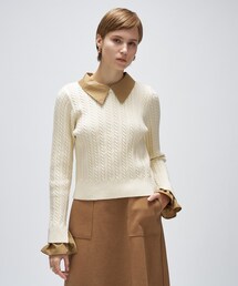 cloenc | 2wayバイカラーミニケーブルニット(ニット/セーター)