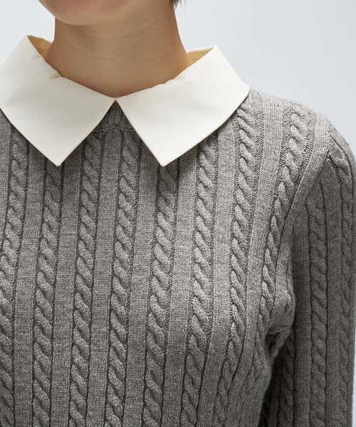 セール】2wayバイカラーミニケーブルニット（ニット/セーター
