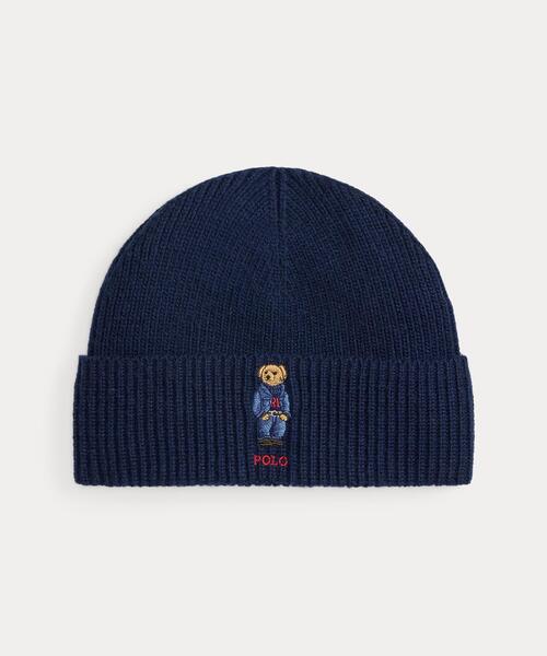 POLO RALPH LAUREN(ポロ ラルフ ローレン)の「Polo ベア リブニット ビーニー(ニットキャップ/ビーニー・メンズ・ブルー・ONE)」の1枚目の写真