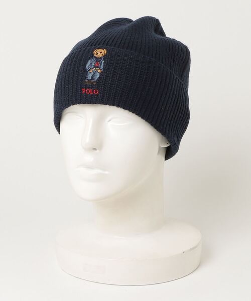 POLO RALPH LAUREN(ポロ ラルフ ローレン)の「Polo ベア リブニット ビーニー(ニットキャップ/ビーニー・メンズ・ブルー・ONE)」の3枚目の写真