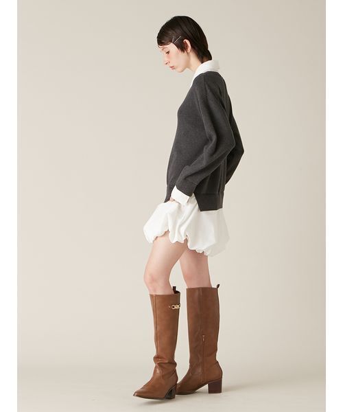 セール】ニットドッキングバルーンワンピース（ワンピース）｜LILY