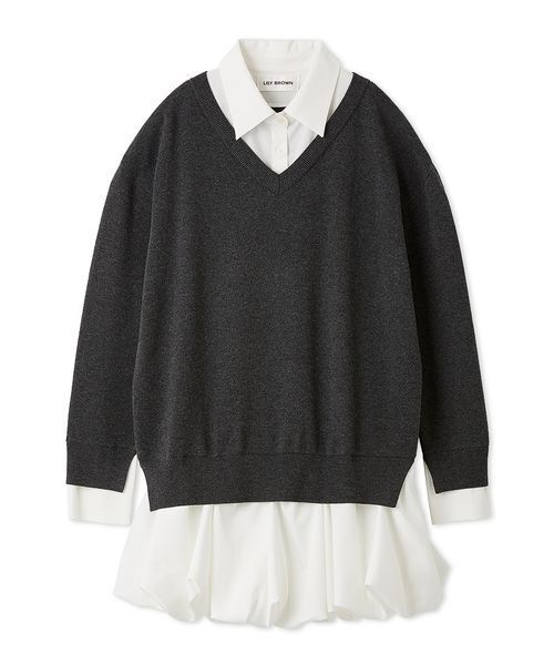 ニットドッキングバルーンワンピース（ワンピース）｜LILY BROWN