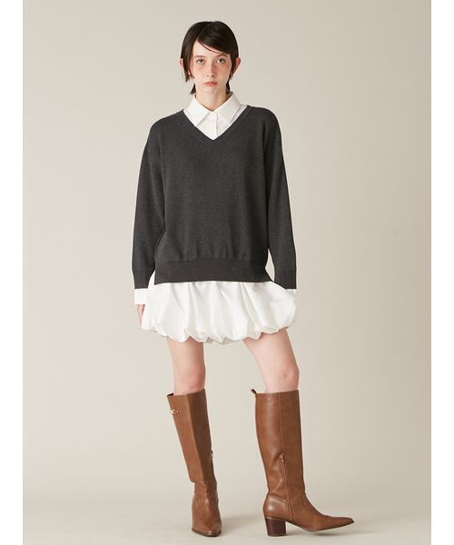 ニットドッキングバルーンワンピース（ワンピース）｜LILY BROWN