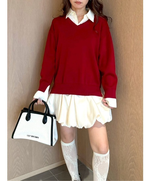 ニットドッキングバルーンワンピース（ワンピース）｜LILY BROWN