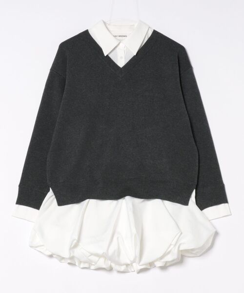 ニットドッキングバルーンワンピース（ワンピース）｜LILY BROWN