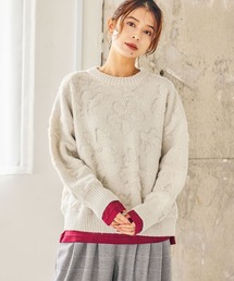 studio CLIP | 7ゲージパイルジャガード花柄ニットプルオーバー(ニット/セーター)