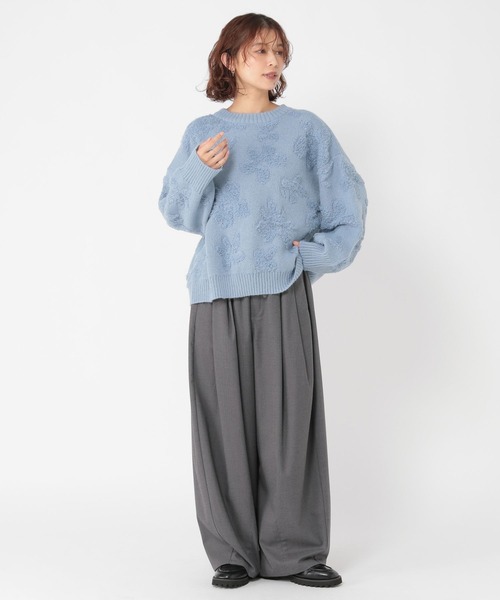 studio CLIP（スタディオクリップ）の「7ゲージパイルジャガード花柄ニットプルオーバー（ニット/セーター・レディース・ライトブルー/その他7/その他8/ライトグレー/モカ/ネイビー・FREE）」の17枚目の写真