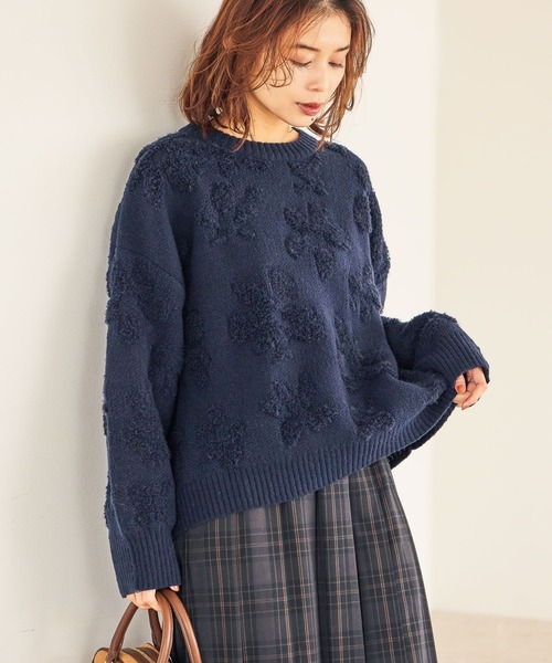 studio CLIP（スタディオクリップ）の「7ゲージパイルジャガード花柄ニットプルオーバー（ニット/セーター・レディース・ライトブルー/その他7/その他8/ライトグレー/モカ/ネイビー・FREE）」の19枚目の写真