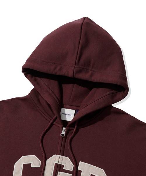 codegraphy（コードグラフィー）の「CGP Arch Logo Hooded Zip-up CBEBUTC330（スウェット・メンズ・ブラック/グレー/バーガンディー/ブラウン/オートミール・SMALL/MEDIUM/LARGE）」の9枚目の写真
