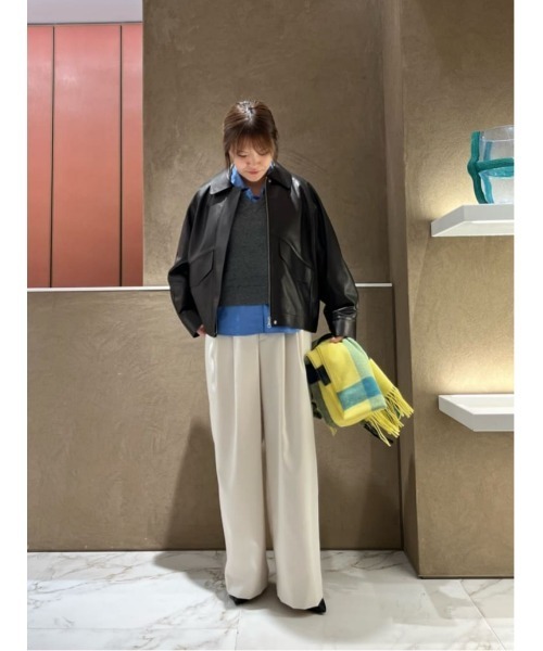 allureville（アルアバイル）の「別注ラムレザーブルゾン（ブルゾン・レディース・ブラック・2）」の9枚目の写真