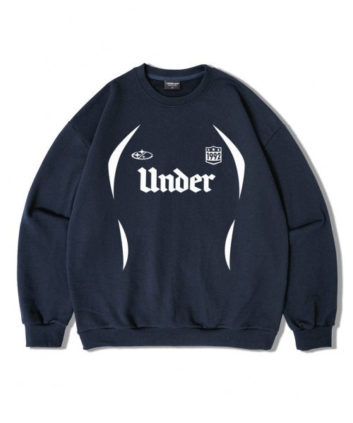 UNDEROFF(アンダーオフ)の「オーバーサイズ スウェット スポーティ ユニフォームロゴ ブラック(スウェット・レディース・ブラック・SMALL/MEDIUM/LARGE/X-LARGE)」の3枚目の写真