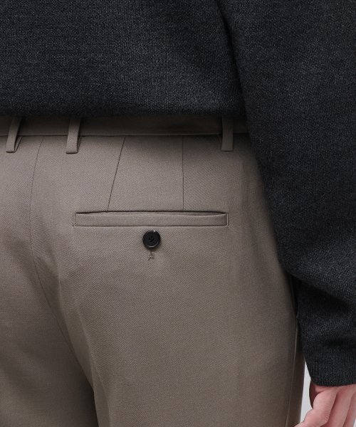 MUSINSA STANDARD（ムシンサスタンダード）の「ウールテーパード隠しバンディングクロップドスラックス[ダスティベージュ]（スラックス・メンズ・その他・38/42/26/27/28/29/36/34/32/30/31/33）」の7枚目の写真