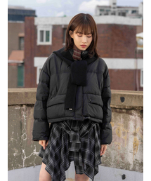 THE GREEN LAB（ザグリーンラボ）の「Checked Color Block Balaclava Padded Jumper [Black]（ダウンジャケット/コート）」