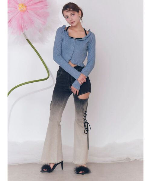 EATME（イートミー）の「ラッフルアンサンブル（Tシャツ/カットソー・レディース・ブルー/グレー/アイボリー・FREE）」の7枚目の写真