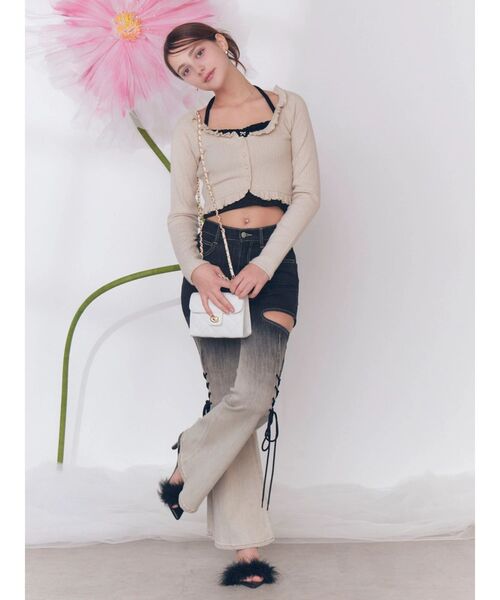 EATME（イートミー）の「ラッフルアンサンブル（Tシャツ/カットソー・レディース・ブルー/グレー/アイボリー・FREE）」の14枚目の写真