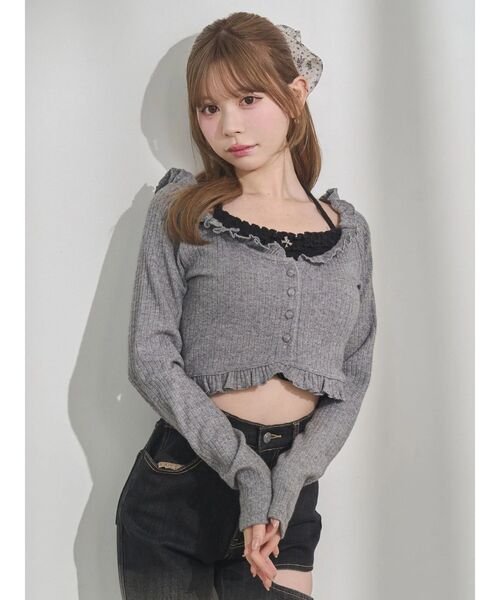 EATME（イートミー）の「ラッフルアンサンブル（Tシャツ/カットソー・レディース・ブルー/グレー/アイボリー・FREE）」の16枚目の写真