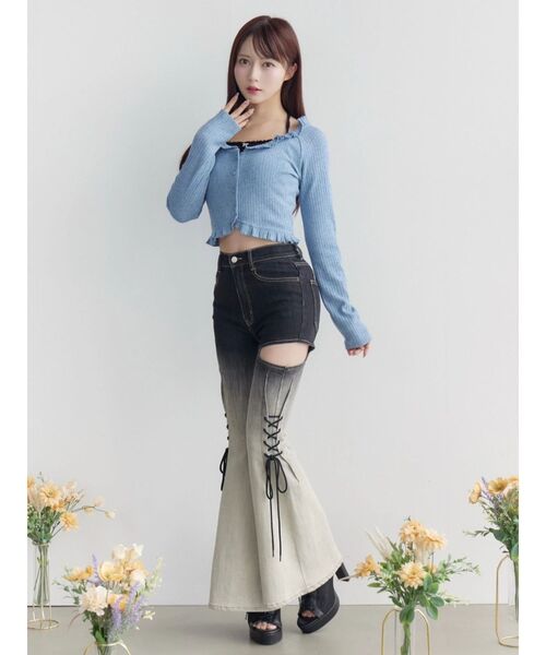 EATME（イートミー）の「ラッフルアンサンブル（Tシャツ/カットソー・レディース・ブルー/グレー/アイボリー・FREE）」の15枚目の写真