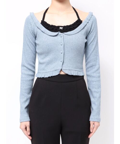 EATME（イートミー）の「ラッフルアンサンブル（Tシャツ/カットソー・レディース・ブルー/グレー/アイボリー・FREE）」の17枚目の写真