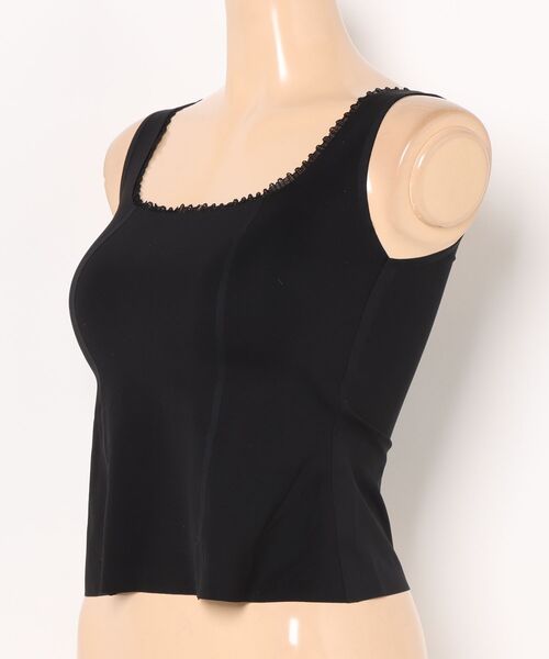 Lace Ladies（レースレディース）の「レース フリル レイヤード カップ付き タンクトップ（タンクトップ・レディース・アイボリー/ブラック・FREE）」の3枚目の写真