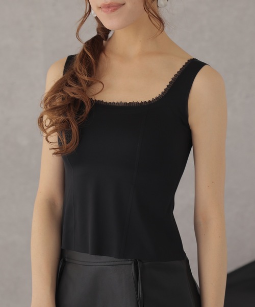 Lace Ladies（レースレディース）の「レース フリル レイヤード カップ付き タンクトップ（タンクトップ・レディース・アイボリー/ブラック・FREE）」の9枚目の写真