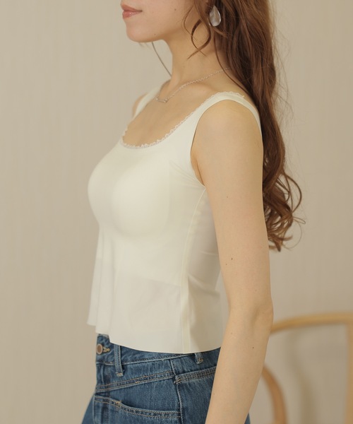 Lace Ladies（レースレディース）の「レース フリル レイヤード カップ付き タンクトップ（タンクトップ・レディース・アイボリー/ブラック・FREE）」の15枚目の写真