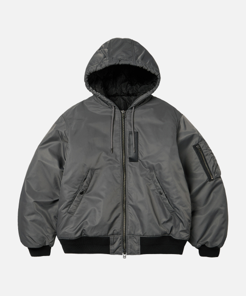 FRIZMWORKS(フリズムワークス)の「ACTIVE MA-1 HOODED PARKA _ GUN METAL(ブルゾン・メンズ・その他・SMALL/MEDIUM/LARGE/X-LARGE)」の4枚目の写真