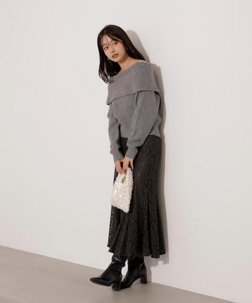 PROPORTION BODY DRESSING(プロポーションボディドレッシング)の「ラメ入りオフショルニット / 1216170006(ニット/セーター・レディース・ベージュ/ダークグレー/ブラウン・SMALL/MEDIUM)」の20枚目の写真