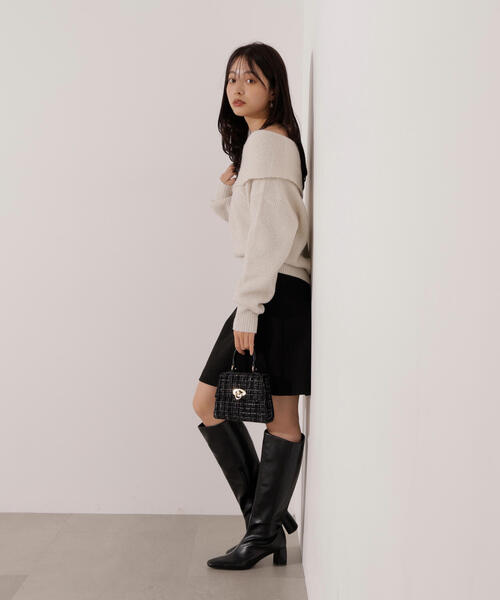 PROPORTION BODY DRESSING(プロポーションボディドレッシング)の「ラメ入りオフショルニット / 1216170006(ニット/セーター・レディース・ベージュ/ダークグレー/ブラウン・SMALL/MEDIUM)」の12枚目の写真