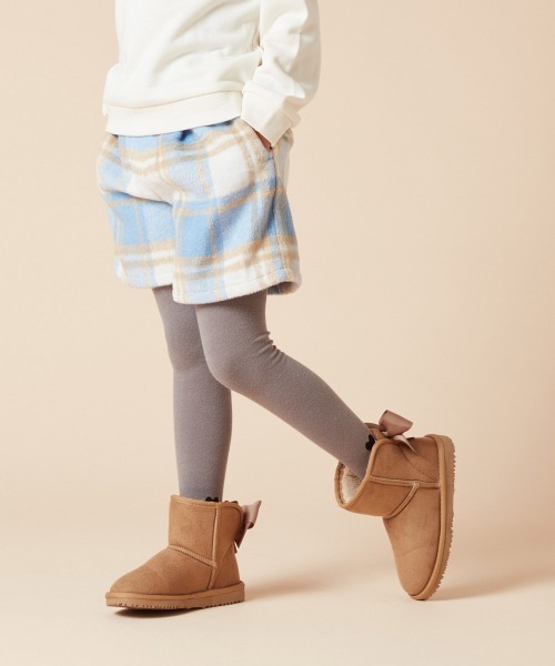 a.v.v（アーヴェヴェ）の「[100-160]シャギーチェックショートパンツ（その他パンツ・キッズ・ブラウン/ダークインディゴブルー・120/110/130/140/150/160/100）」の4枚目の写真