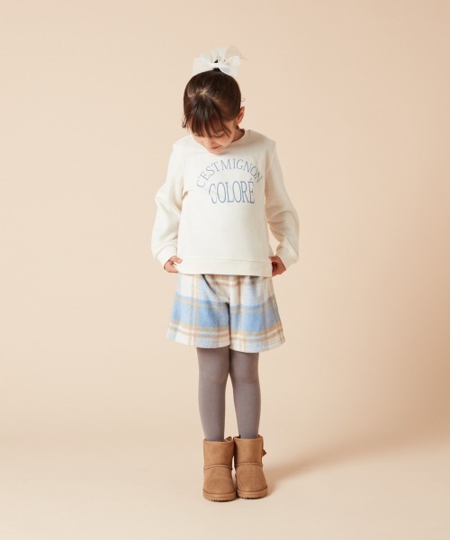 a.v.v（アーヴェヴェ）の「[100-160]シャギーチェックショートパンツ（その他パンツ・キッズ・ブラウン/ダークインディゴブルー・120/110/130/140/150/160/100）」の5枚目の写真