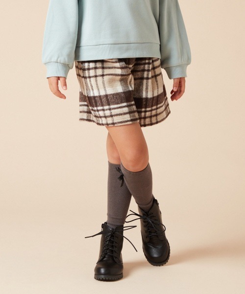 a.v.v（アーヴェヴェ）の「[100-160]シャギーチェックショートパンツ（その他パンツ・キッズ・ブラウン/ダークインディゴブルー・120/110/130/140/150/160/100）」の14枚目の写真