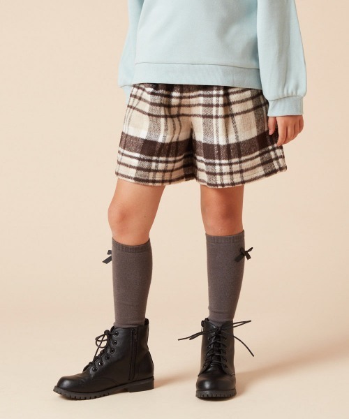 a.v.v（アーヴェヴェ）の「[100-160]シャギーチェックショートパンツ（その他パンツ・キッズ・ブラウン/ダークインディゴブルー・120/110/130/140/150/160/100）」の15枚目の写真