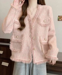 テーラードジャケット（ピンク/桃色系・ツイード）ファッション通販