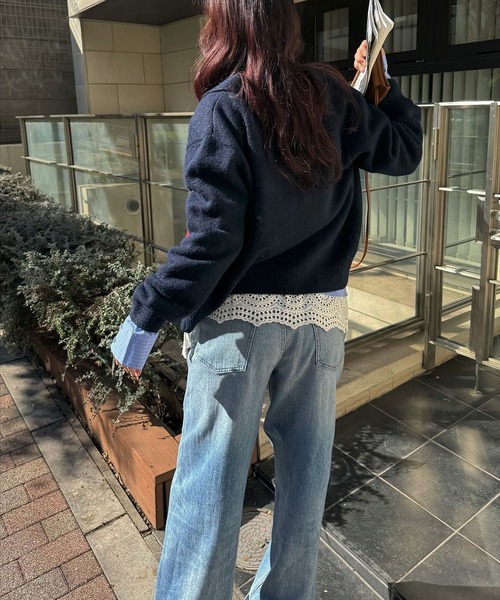 WILLFULLY(ウィルフリー)の「lace collar hem shoulder pintuck SH(シャツ/ブラウス・レディース・チャコール/サックスブルー/アイボリー・FREE)」の17枚目の写真