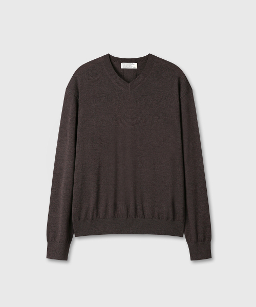 DIVEIN(ダイブイン)の「LOOSED FINE WOOL V-NECK KNIT (BROWN)(ニット/セーター・メンズ・その他・0/1/2)」の2枚目の写真