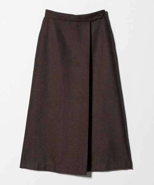 A DAY IN THE LIFE UNITED ARROWS(アデイインザライフユナイテッドアローズ)の「メランジ ヘリンボーン ラップスカート <A DAY IN THE LIFE>(スカート・レディース・ライトグレー/ダークブラウン/ダークグレー・38/36)」の1枚目の写真