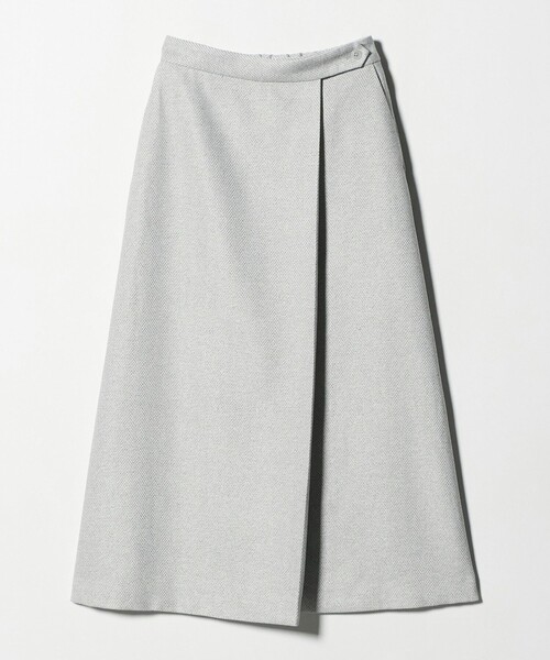 A DAY IN THE LIFE UNITED ARROWS(アデイインザライフユナイテッドアローズ)の「メランジ ヘリンボーン ラップスカート <A DAY IN THE LIFE>(スカート・レディース・ライトグレー/ダークブラウン/ダークグレー・38/36)」の2枚目の写真