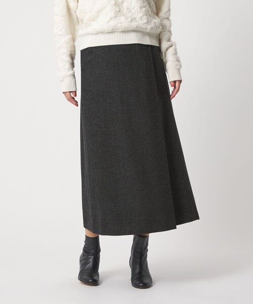 A DAY IN THE LIFE UNITED ARROWS(アデイインザライフユナイテッドアローズ)の「メランジ ヘリンボーン ラップスカート <A DAY IN THE LIFE>(スカート・レディース・ライトグレー/ダークブラウン/ダークグレー・38/36)」の3枚目の写真
