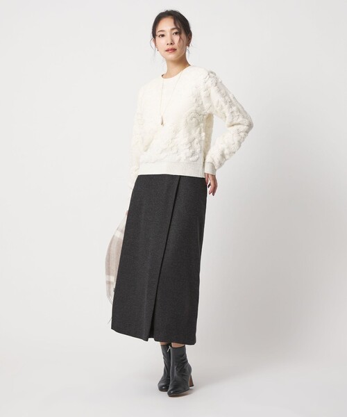 A DAY IN THE LIFE UNITED ARROWS(アデイインザライフユナイテッドアローズ)の「メランジ ヘリンボーン ラップスカート <A DAY IN THE LIFE>(スカート・レディース・ライトグレー/ダークブラウン/ダークグレー・38/36)」の22枚目の写真