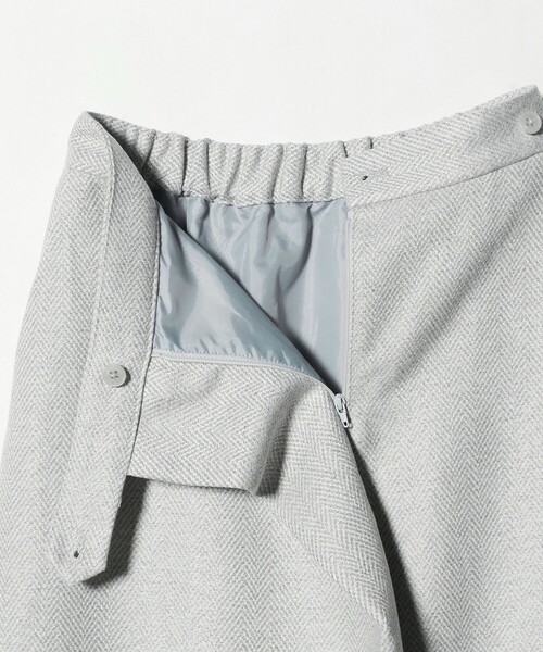 A DAY IN THE LIFE UNITED ARROWS(アデイインザライフユナイテッドアローズ)の「メランジ ヘリンボーン ラップスカート <A DAY IN THE LIFE>(スカート・レディース・ライトグレー/ダークブラウン/ダークグレー・38/36)」の6枚目の写真