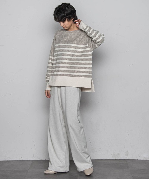 MAYSON GREY(メイソングレイ)の「【ふわもち】ボーダーニット≪洗濯機で洗える≫(ニット/セーター・レディース・ブラック系その他/アイボリー/ベージュ系その他/レッド系その他/グリーン系その他・M)」の18枚目の写真