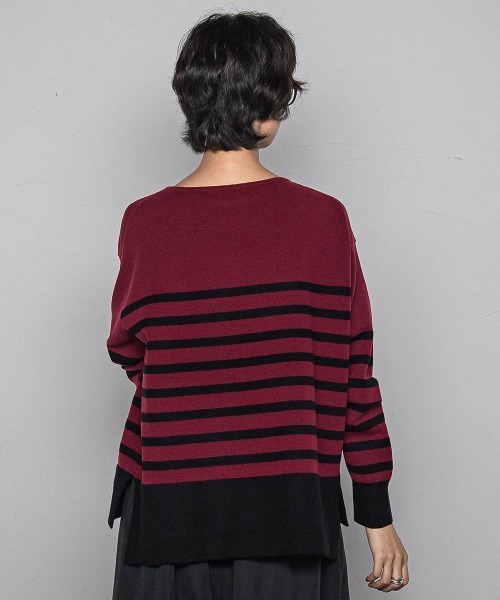 MAYSON GREY(メイソングレイ)の「【ふわもち】ボーダーニット≪洗濯機で洗える≫(ニット/セーター・レディース・ブラック系その他/アイボリー/ベージュ系その他/レッド系その他/グリーン系その他・M)」の22枚目の写真