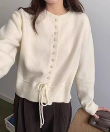 YUGA ウエストリボン カーディガン