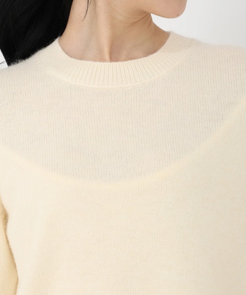 STRAWBERRY-FIELDS(ストロベリーフィールズ)の「エイミーアンゴラ_アンゴラ混フリルアクセントニット(ニット/セーター・レディース・オフホワイト/キャメル/レッド・2)」の9枚目の写真