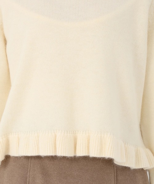 STRAWBERRY-FIELDS(ストロベリーフィールズ)の「エイミーアンゴラ_アンゴラ混フリルアクセントニット(ニット/セーター・レディース・オフホワイト/キャメル/レッド・2)」の12枚目の写真